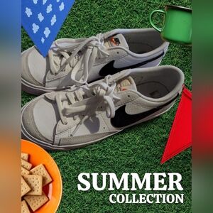 Vintage Nike Blazer Low '77 Sneakers Girls Size 7Y White/Black DA4074-101